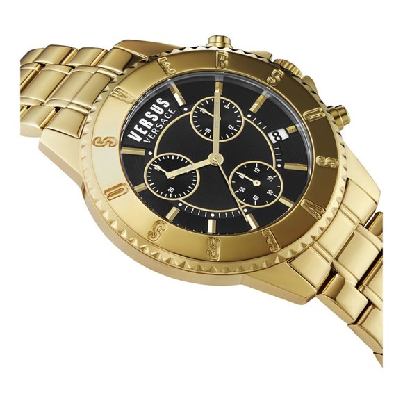 Versace Men Versace 44mm Black Gold Watch